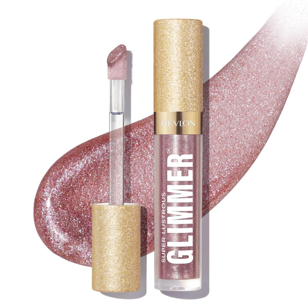 REVLON Super Lustrous Glimmer Gloss, 001 Diamond Drama, 0.13 fl oz